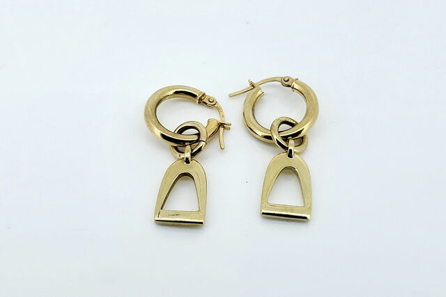 9ct Gold Hoop Earrings with Charms