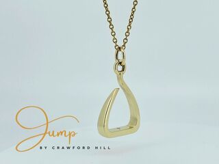 Gold Jump Stirrup Pendant