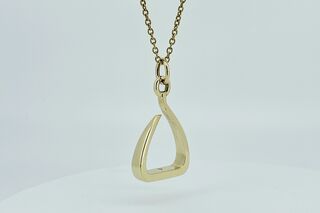 Gold Jump Stirrup Pendant & Chain