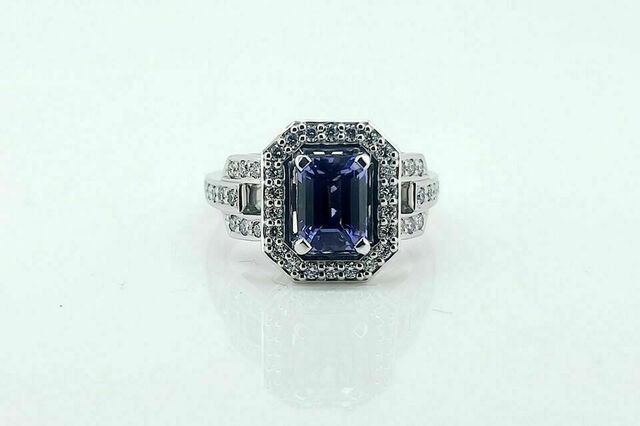 Lavender Sapphire and Diamond Ring