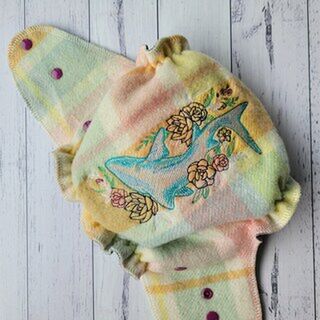 Floral Shark Upcycled Wool Nappy Cover