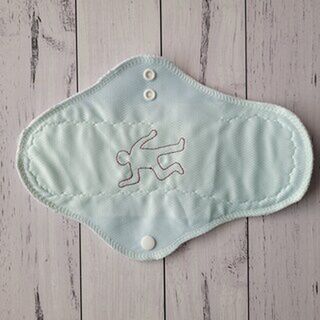 Body Outline Reusable Pad - Medium Absorbency (light green)