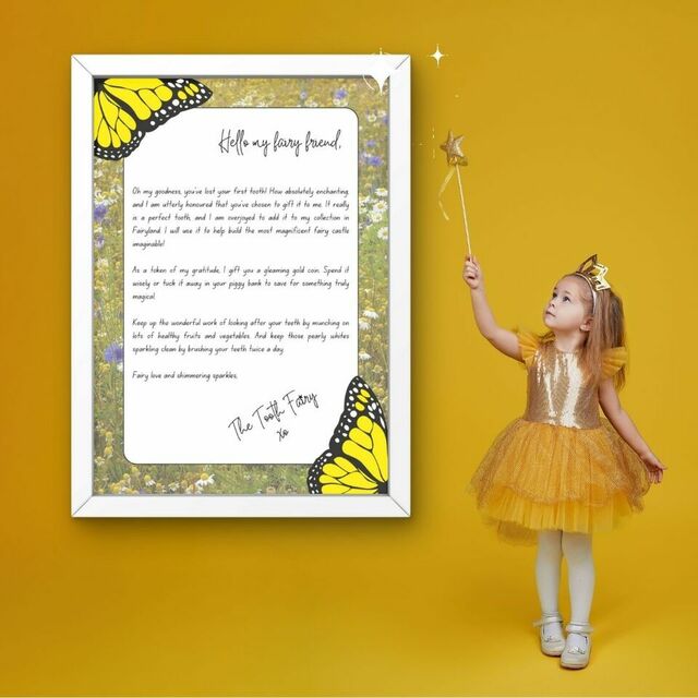 Letter from the Tooth Fairy - 1st Tooth - Yellow - Template