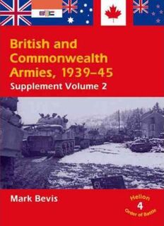 British and Commonwealth Armies 1944-45  Helion Order of Battle Vol 2