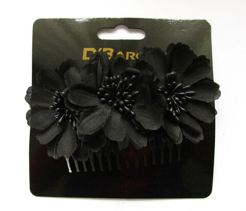 Flower Comb Black