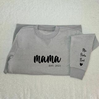 Grey Personalised Mama Sweatshirt