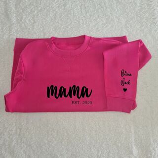 Dark Pink Personalised Mama Sweatshirt