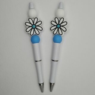 Silicone Bead Pen - Blue Daisy