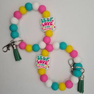 Silicone Bead Wristlet - Self Love is Not Selfish