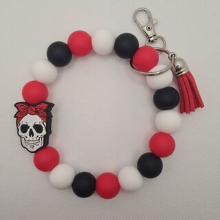 SIlicone Bead Wristlet - Skull