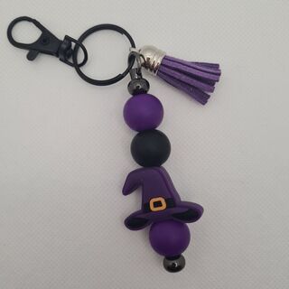 Witch Hat - Silicone Bead Keychain