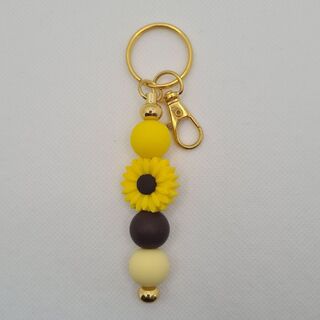 Sunflower - Silicone Bead Keychain