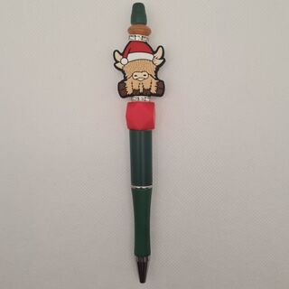 Christmas Highland Cow Silicone Bead Pen