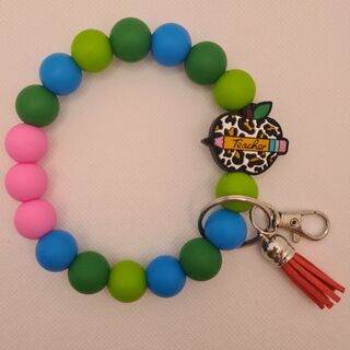 Teacher Apple Silicone Bead Wristlet