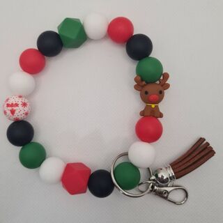 Reindeer Silicone Bead Wristlet