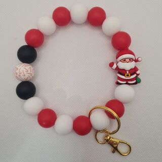 Santa Silicone Bead Wristlet