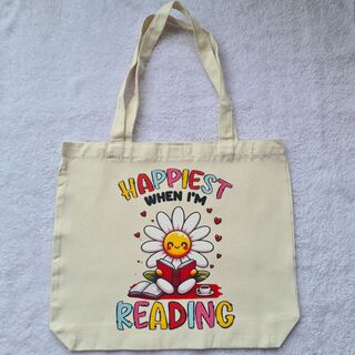 Happiest When I'm Reading Tote Bag