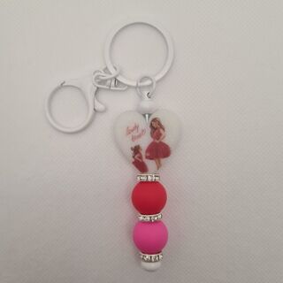 Lovely Time Silicone Bead Keychain