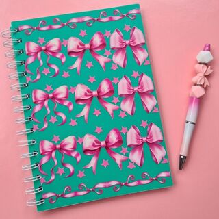 Pink Bow Notebook and Pen Bundle