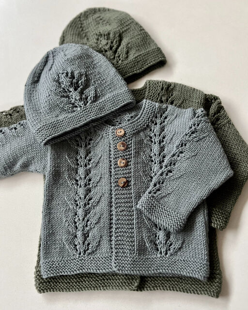 Abby Cardigan and Hat - DK/8 Ply Knitting Pattern