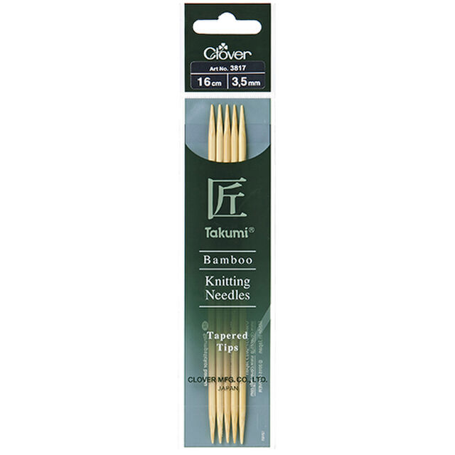Clover Takumi DPN Double Pointed Knitting Needles  16cm Bamboo