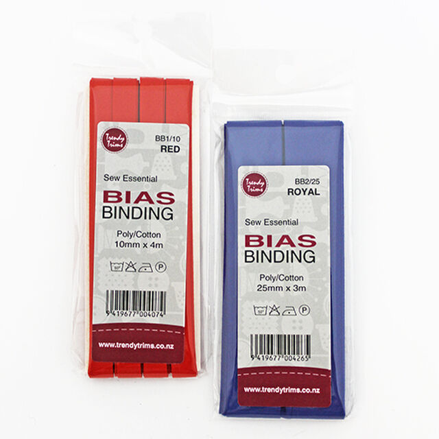 Bias Binding - 10mm Double Fold - Poly Cotton