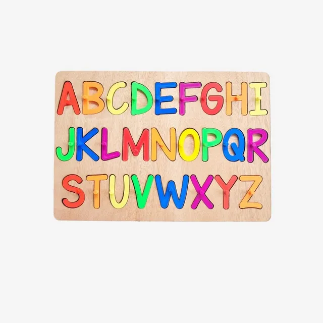 Puzzle - Wooden Uppercase Alphabet - Bright