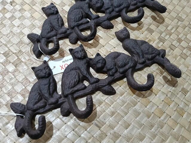 Four Cats - Decorative Cast Iron Hook