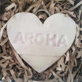 Soft Pink Hanging Aroha Heart