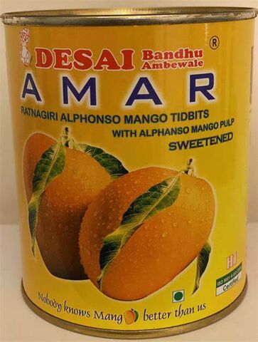 Desai Amar Ratnagiri Alphonso Mango Tidbits with Alphonso Mango Pulp Sweetened