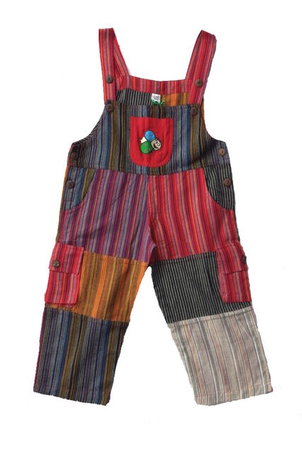 Kids Patchwork Cotton Overalls