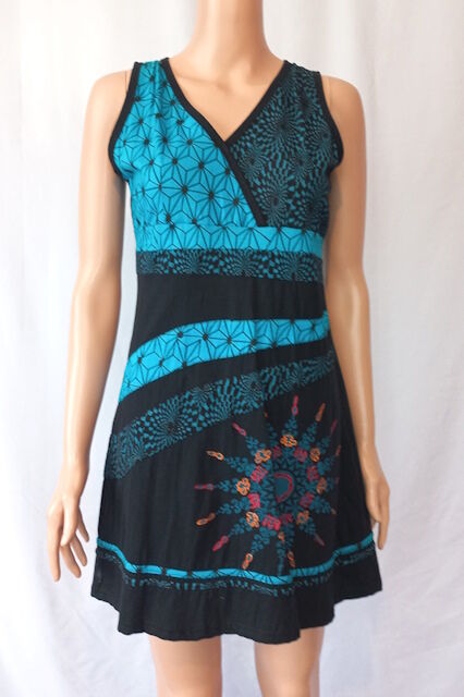 Sleeveless Cotton Side Embroidery Dress