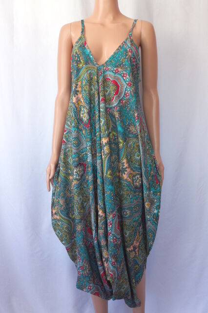 Paisley Print Spaghetti Strap Boho Jumpsuit