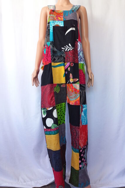 Full Patchwork Cotton Overalls