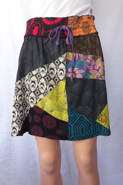 Cotton Patchwork Short Skirt