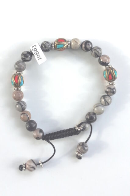 Stone With Metal Beads Bracelet