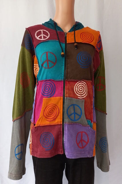 Peace-Spiral Sign Rib Jacket