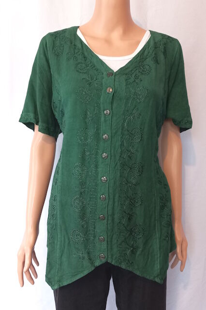 Front Button Embroidered Top