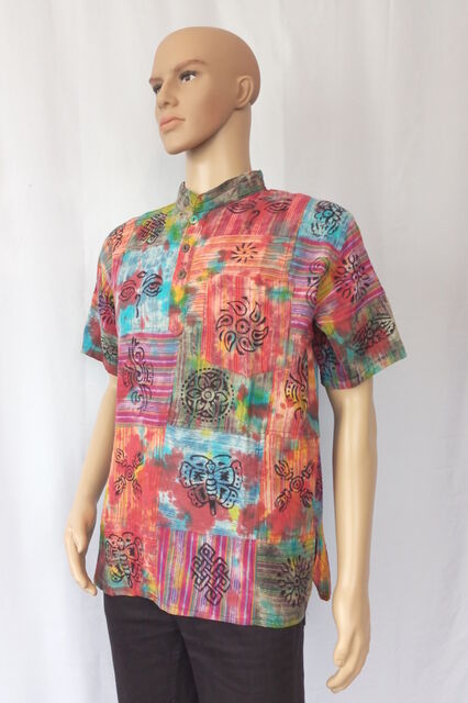 Tie Dyed Patchwork Cotton Shirt