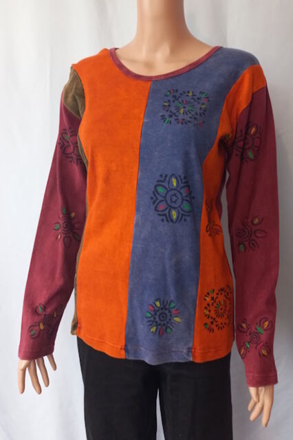 Long Sleeve Top with Hand Painted Designs