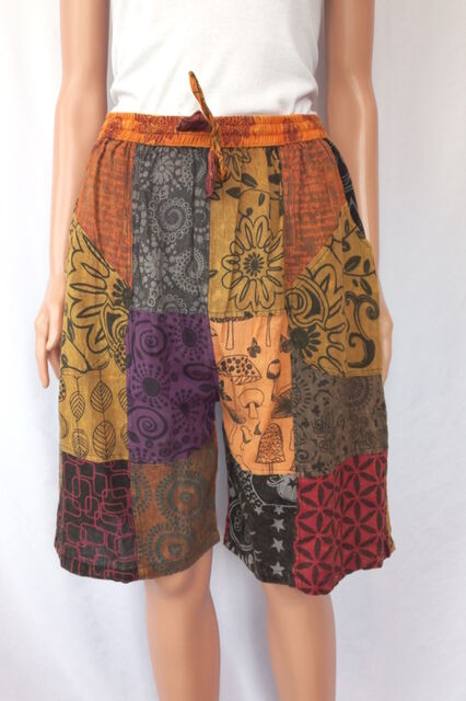 Summer Patchwork Cotton Shorts