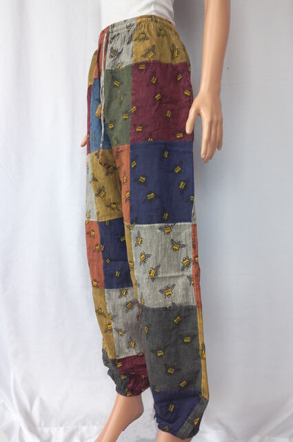 Patchwork Cotton Bee Pants