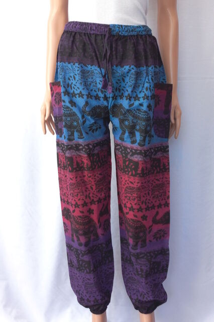 Elephant Print Cotton Pants