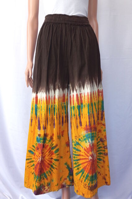 Cotton Tie Dye Hippie Boho Wide Leg Pants