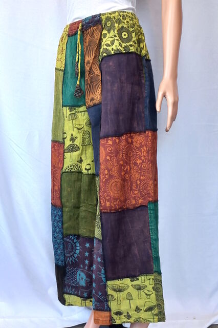 Patchwork Cotton Palazzo Pants