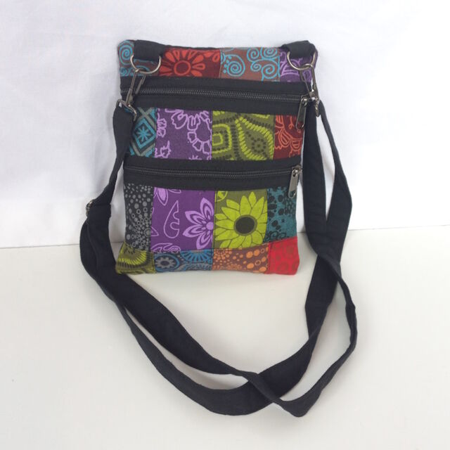 Cotton Patchwork Passport Bag