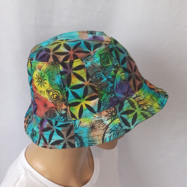 Tie Dyed Patchwork Cotton Hat