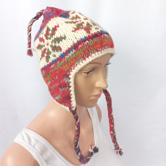 Hand Knitted Woollen Ear Flap Hat