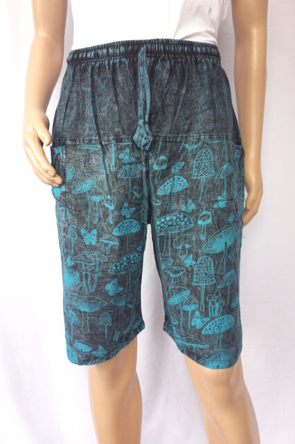 Mushroom Printed Cotton Shorts