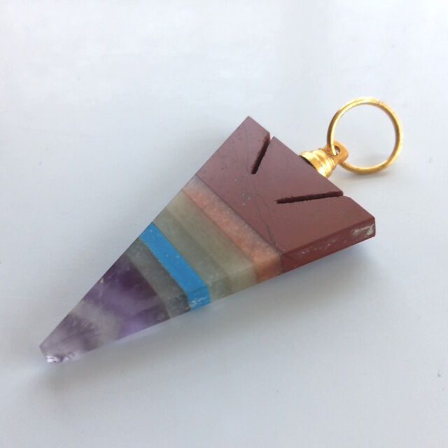 Chakra Stone Bonded Arrowhead Pendant